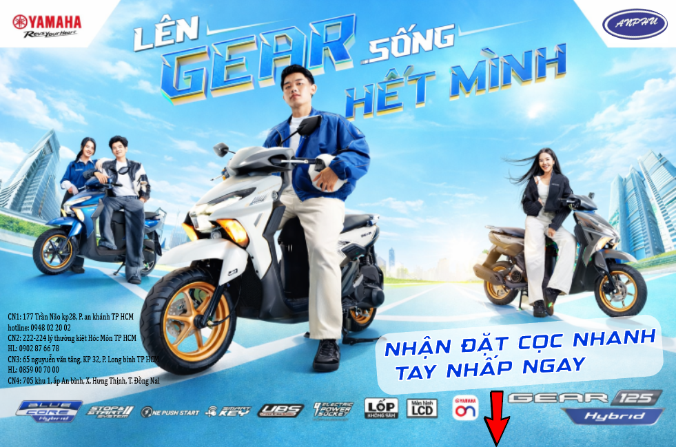 🚀 YAMAHA GEAR 125 HYBRID – ĐẶT CỌC NGAY MẪU XE MỚI NHẤT, NHẬN XE SỚM